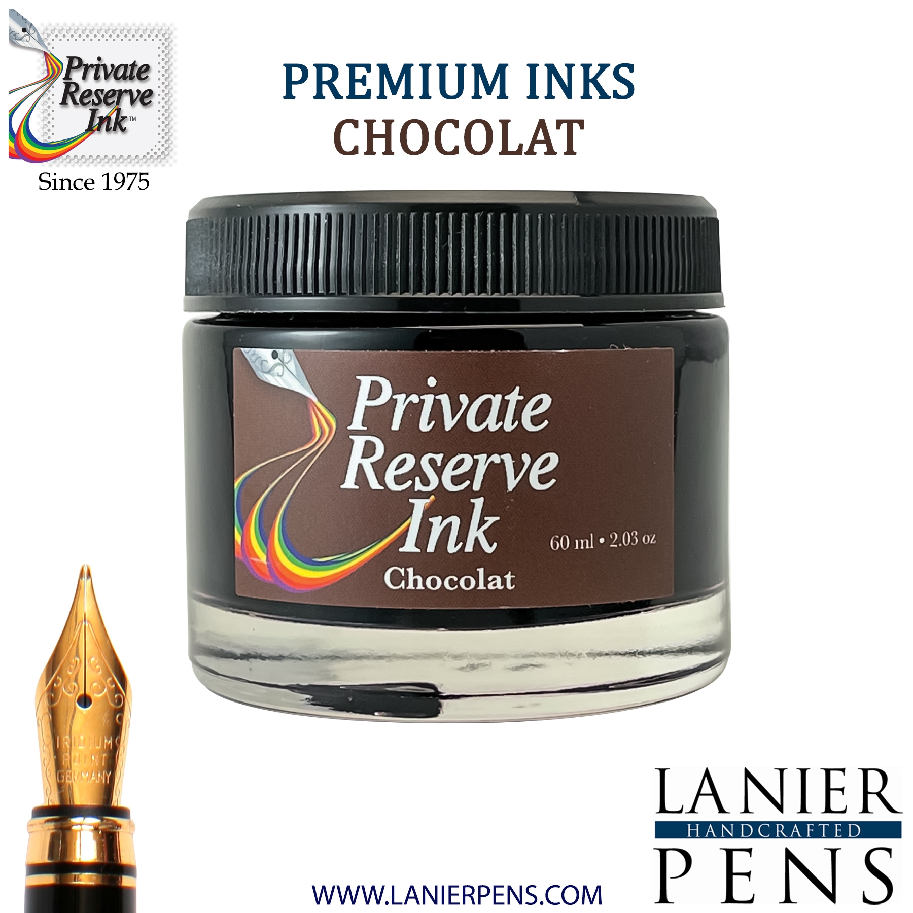 Private Reserve Chocolat Fountain Pen Ink Bottle 32-ch - Lanier Pens