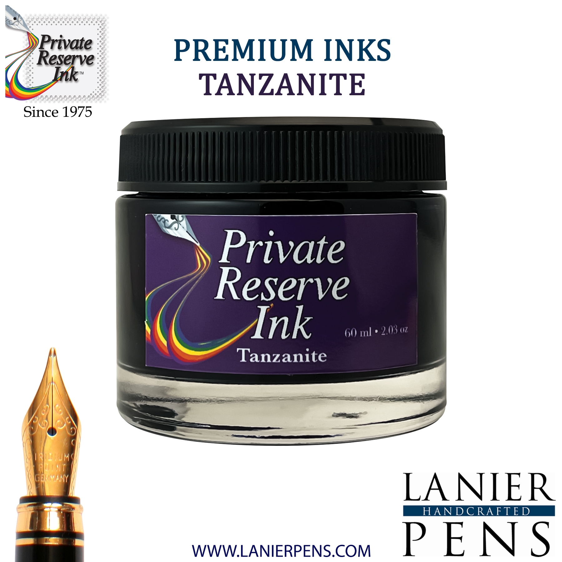 Private Reserve Tanzanite Fountain Pen Ink Bottle 07-tz - Lanier Pens