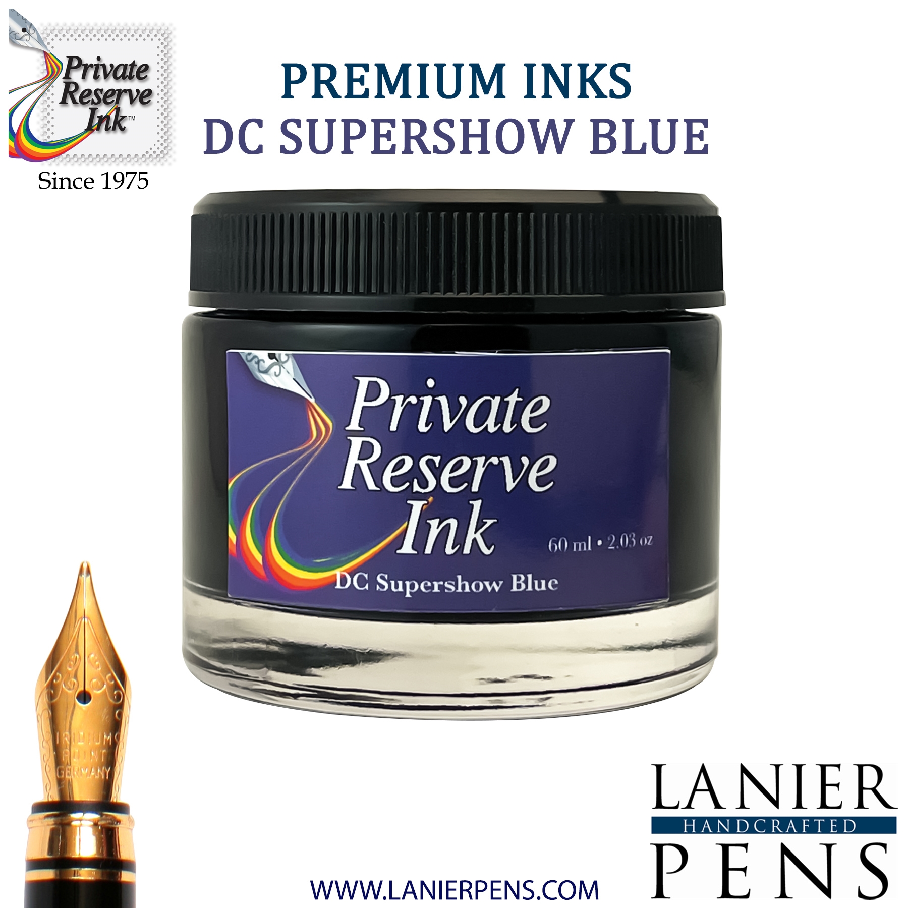 Private Reserve DC Supershow Blue Fountain Pen Ink Bottle 23-dcb Lanier Pens