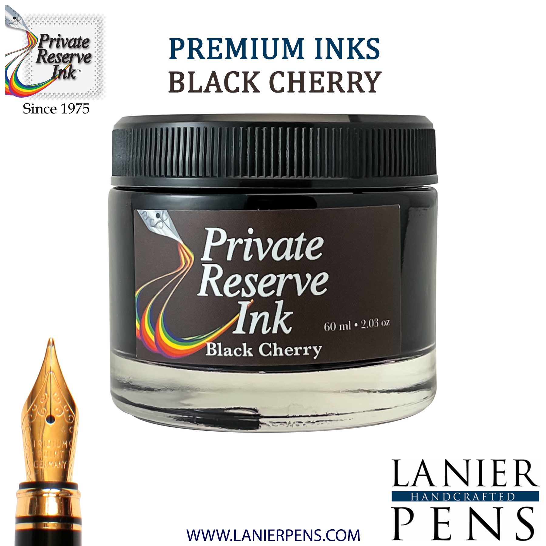 Private Reserve Black Cherry Fountain Pen Ink Bottle 16-blc Lanier Pens