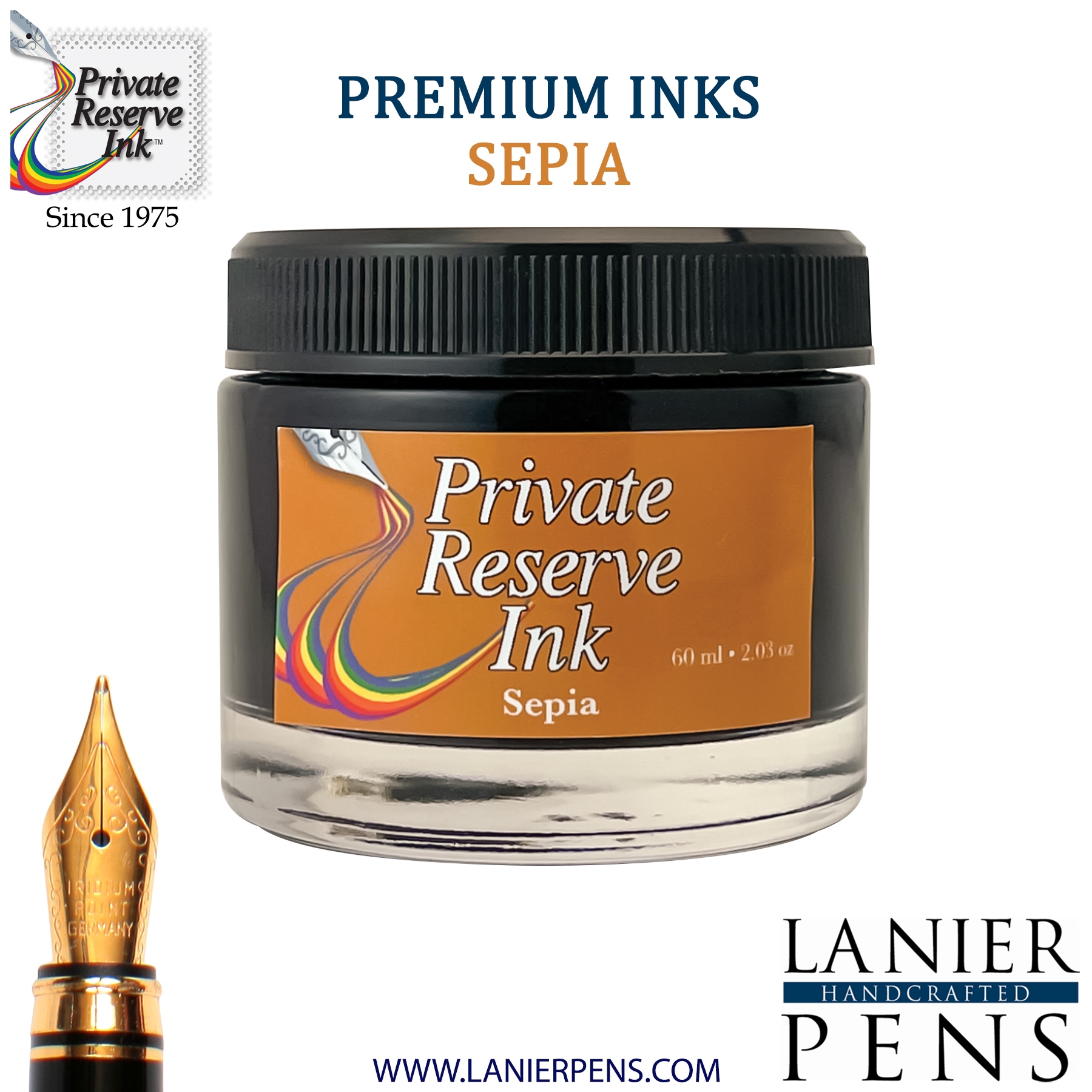 Private Reserve Sepia Fountain Pen Ink Bottle 46-se Lanier Pens