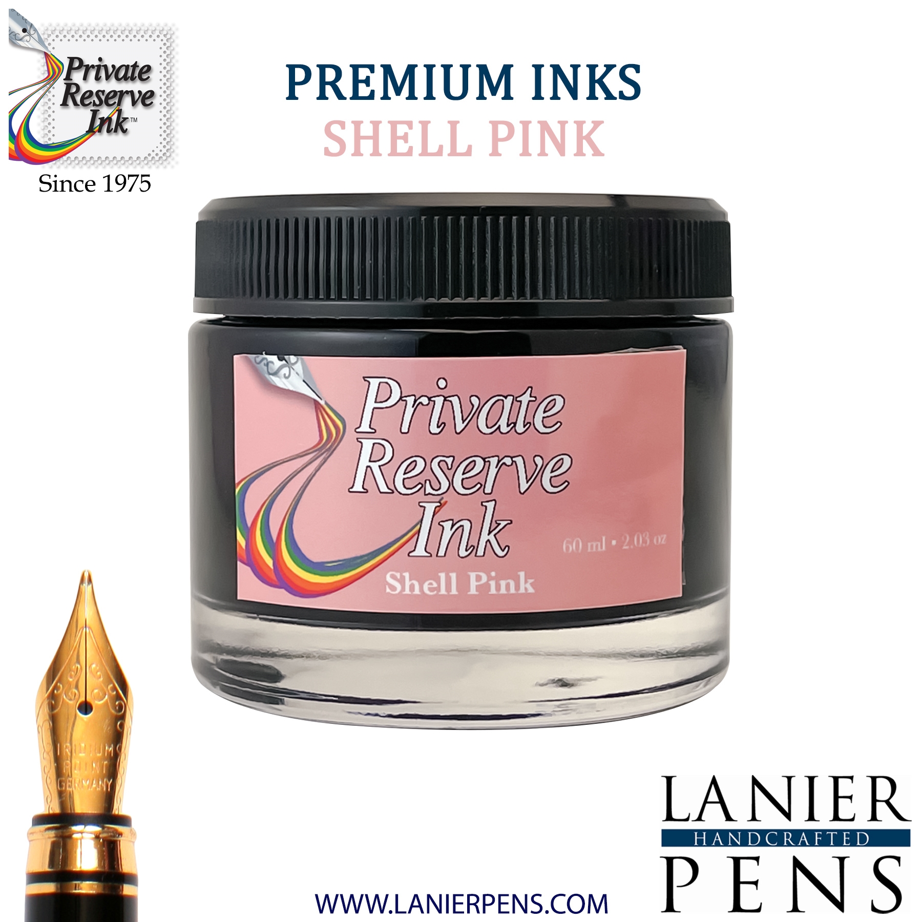 Private Reserve Shell Pink Fountain Pen Ink Bottle 18-sp Lanier Pens