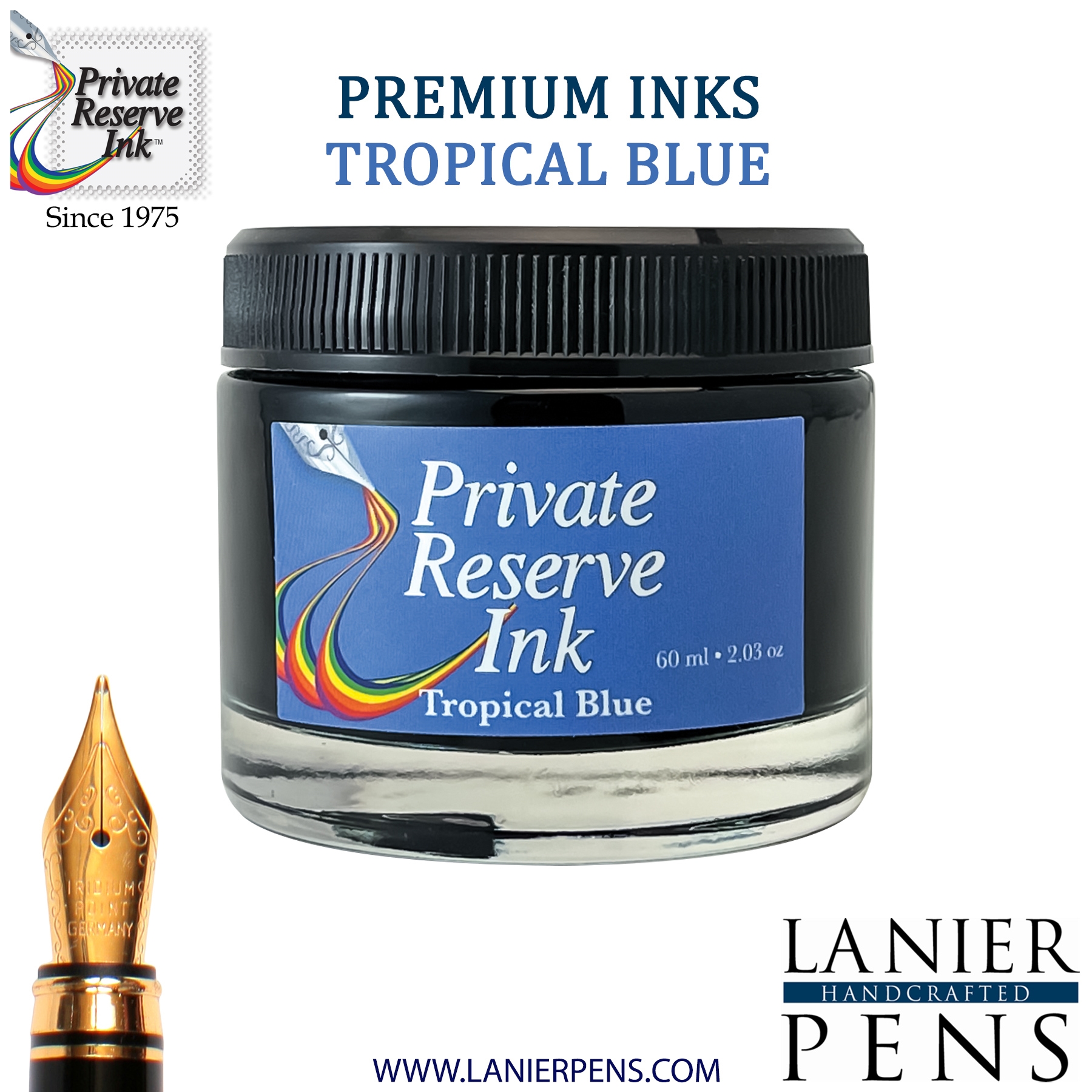 Private Reserve Tropical Blue Fountain Pen Ink Bottle 36-tp Lanier Pens