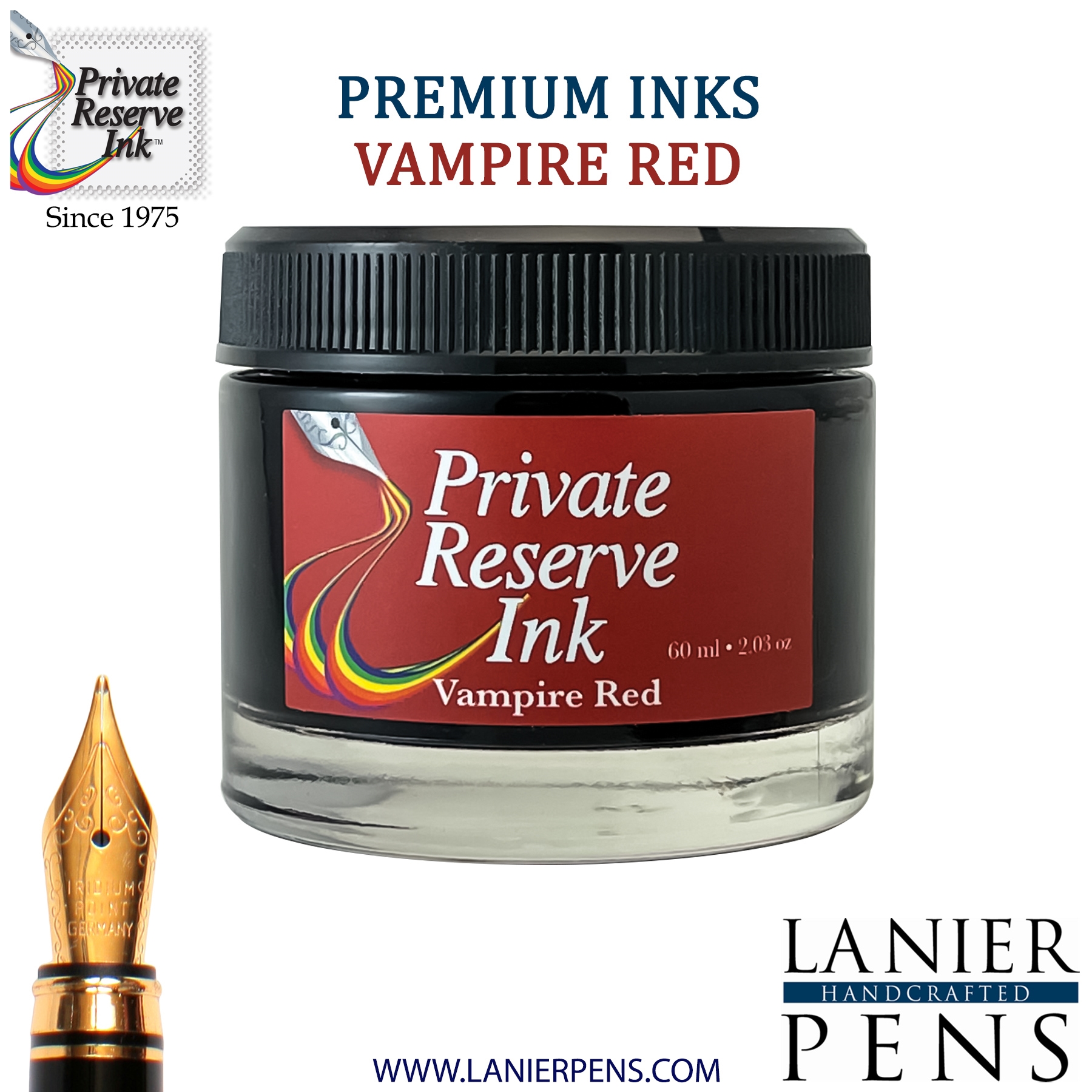 Private Reserve Vampire Red Fountain Pen Ink Bottle 47-vr Lanier Pens