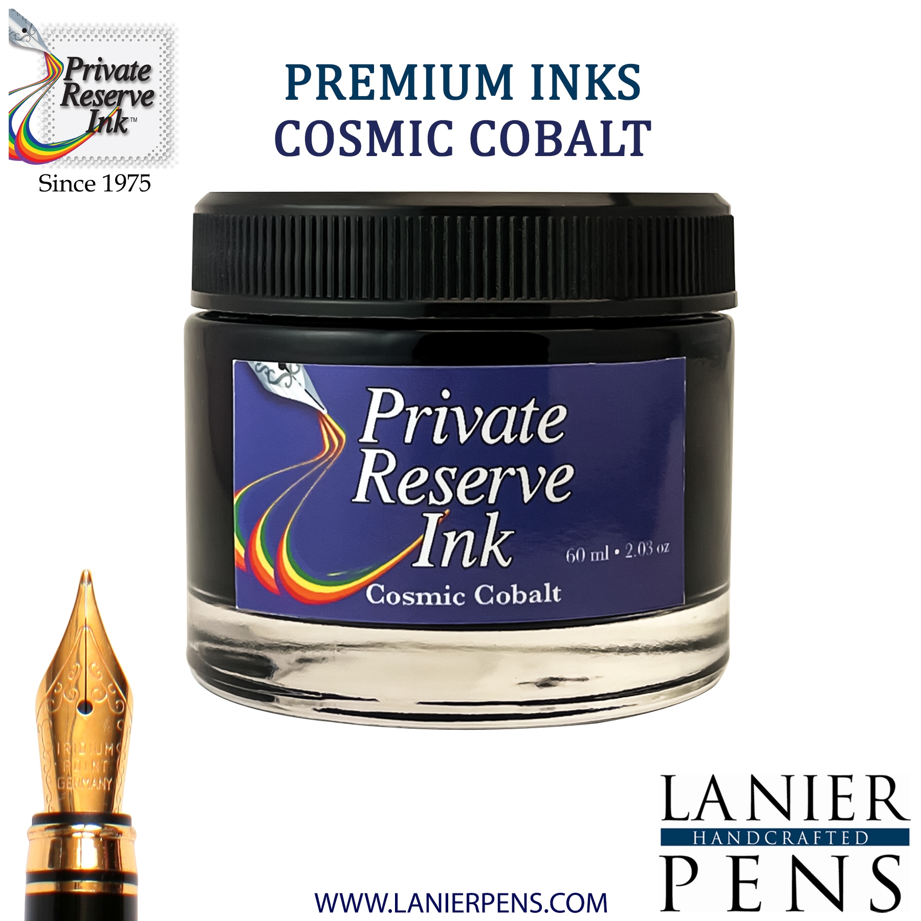 Private Reserve Cosmic Cobalt Fountain Pen Ink Bottle 41-cc Lanier Pens