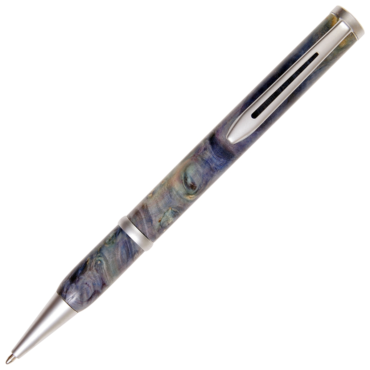 Longwood Twist Pen - Blue Maple Burl