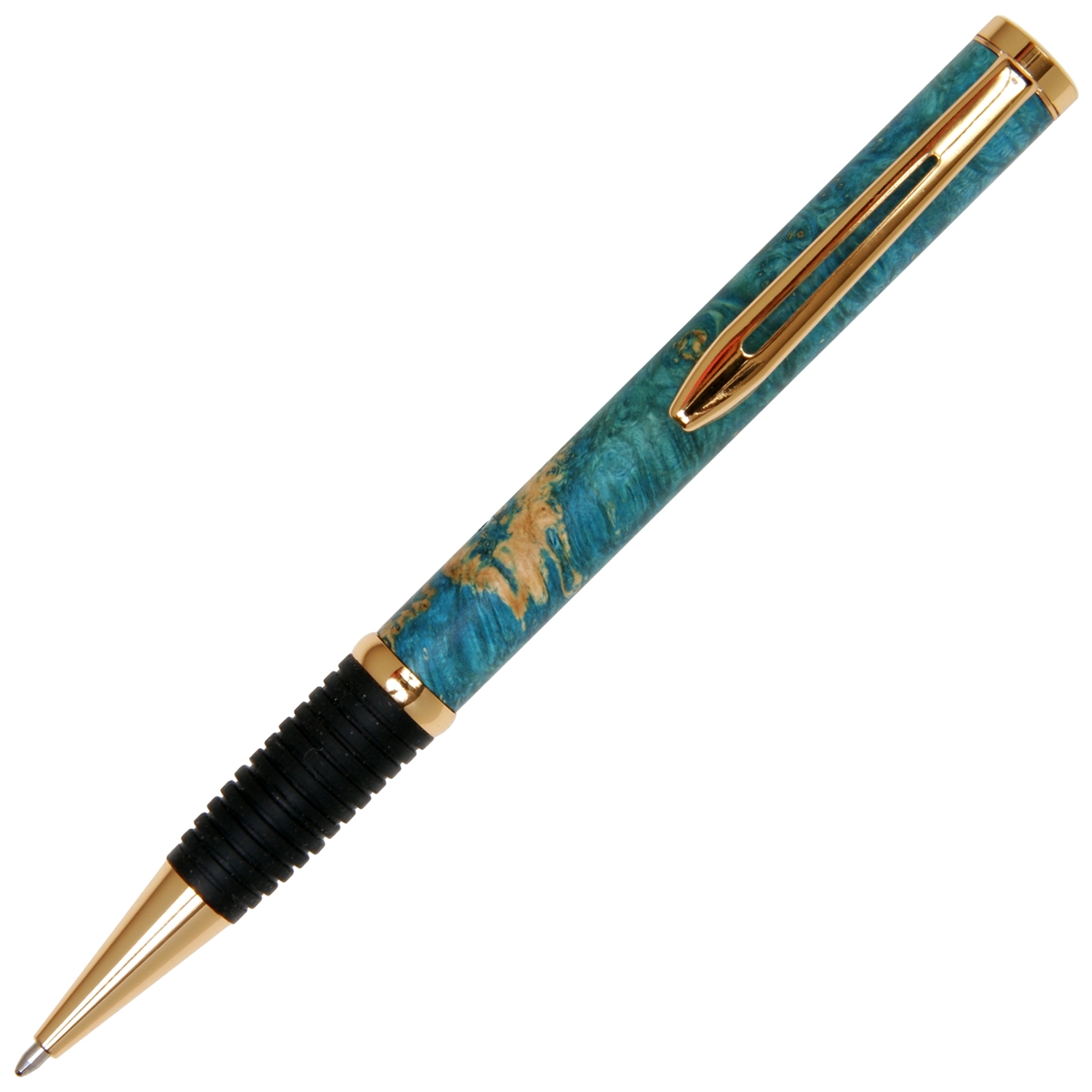 Longwood Twist Pen with Grip - Turquoise Box Elder