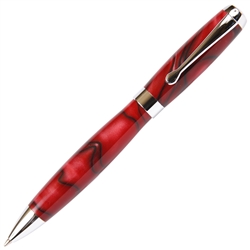 Red & Black Marbleized Gloss Body Ballpoint Pen by Lanier Pens
