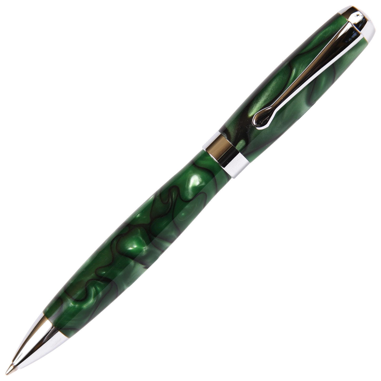 Green & Black Marbleized Gloss Body Ballpoint Pen by Lanier Pens