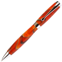 Orange & Black Marbleized Gloss Body Ballpoint Pen by Lanier Pens
