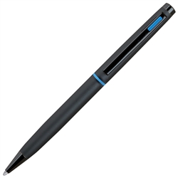 4G Ball Pen – Matt Black with Blue Accents by Lanier Pens