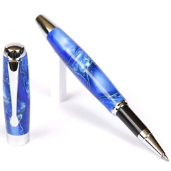 Blue & Pearl Marbleized Gloss Body Rollerball Pen by Lanier Pens