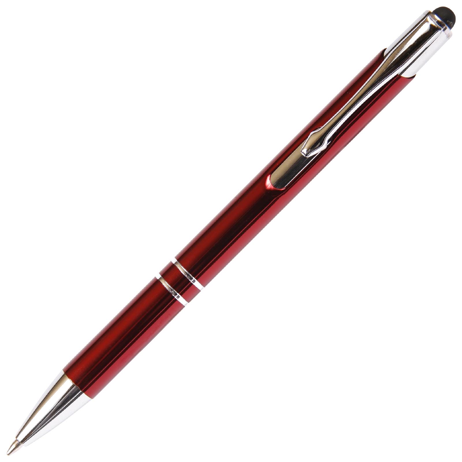 Budget Friendly JJ Ballpoint Pen with Stylus - Red By Lanier Pens