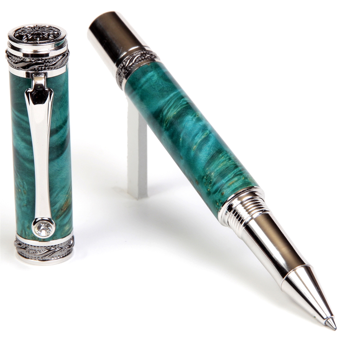 Majestic Rollerball Pen - Turquoise Box Elder