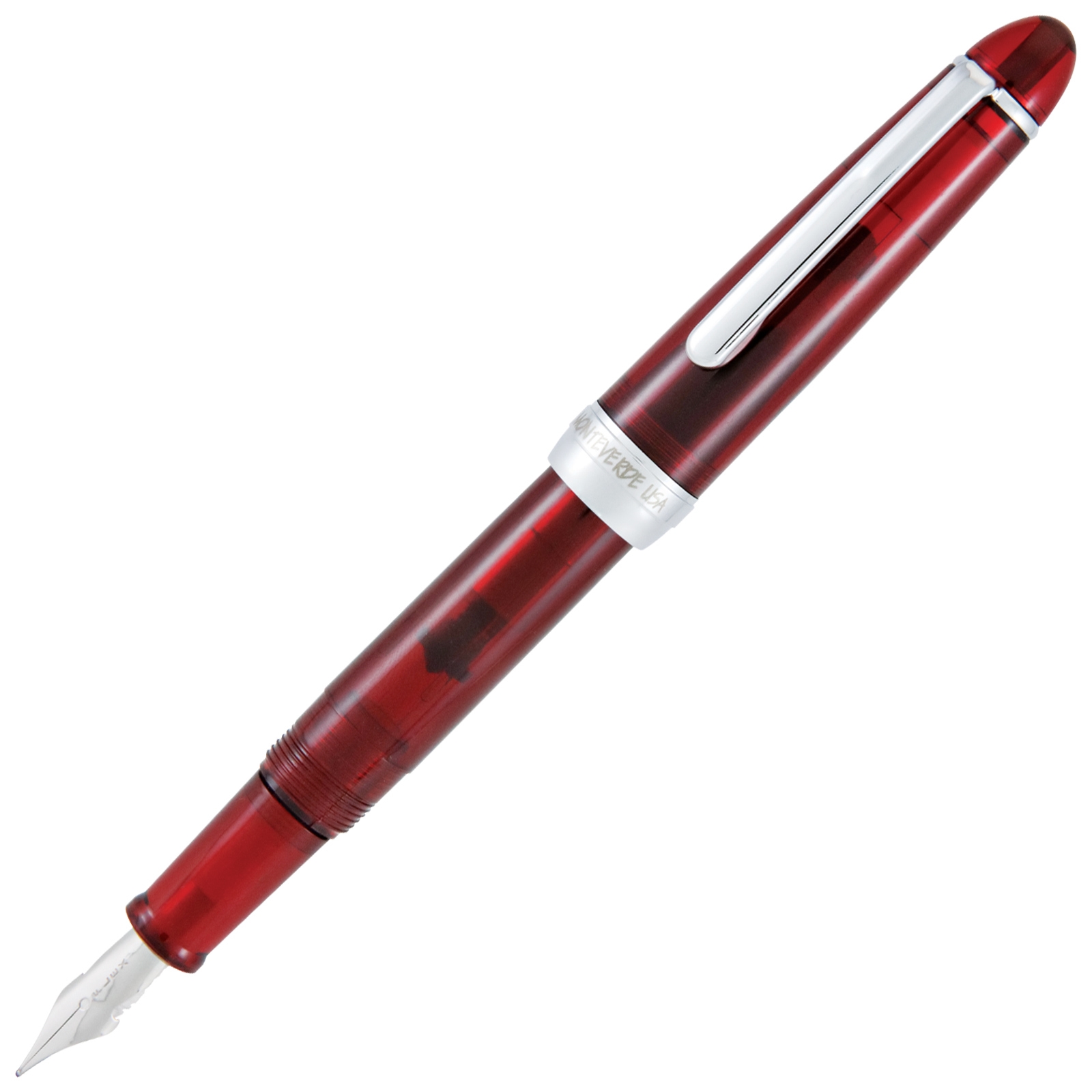 Monteverde Monza 3 Set Crystal Clear Fountain Pen - Red (MV36833) By Lanier Pens
