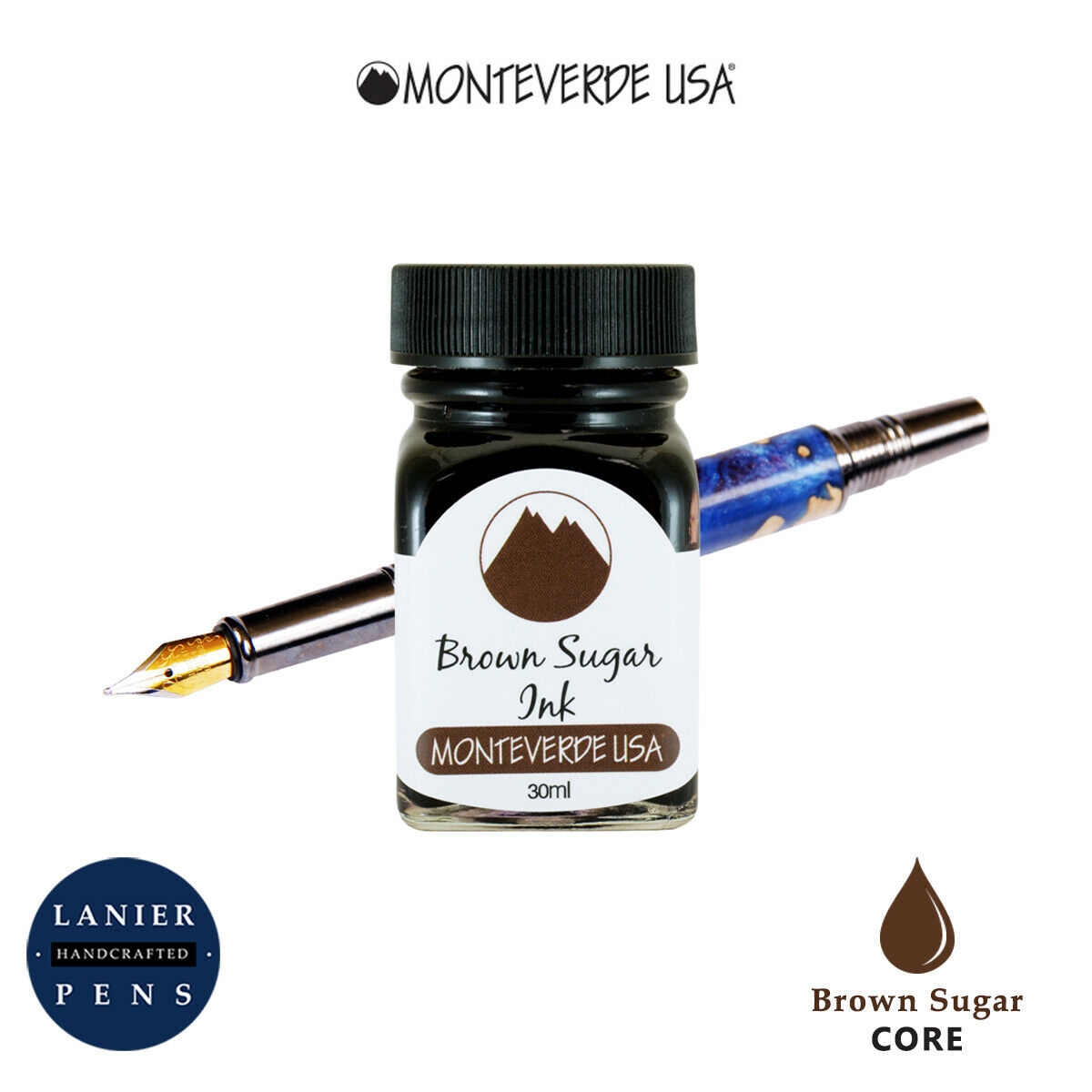 Monteverde G309BS 30 ml Core Fountain Pen Ink Bottle- Brown Sugar