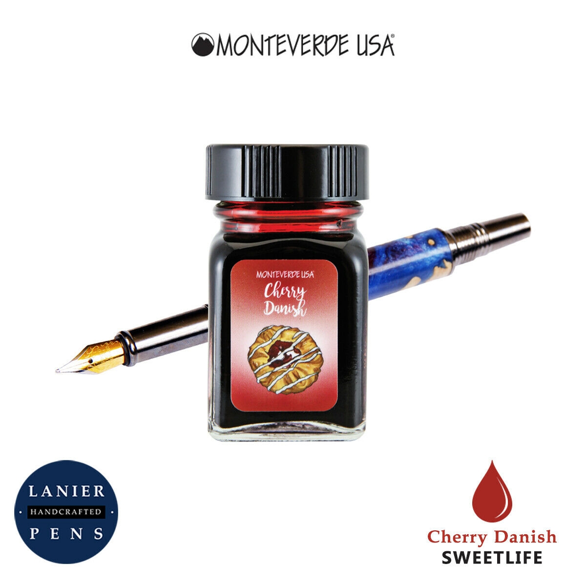 Monteverde G309CD 30 ml Sweet Life Fountain Pen Ink Bottle- Cherry Danish