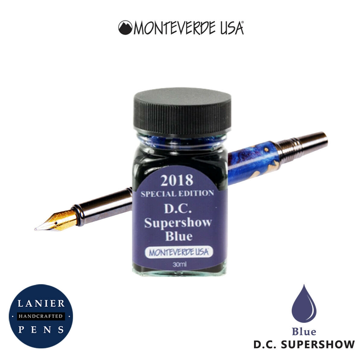 Monteverde G309DC 30 ml Fountain Pen Ink Bottle DC Supershow 2018 Blue