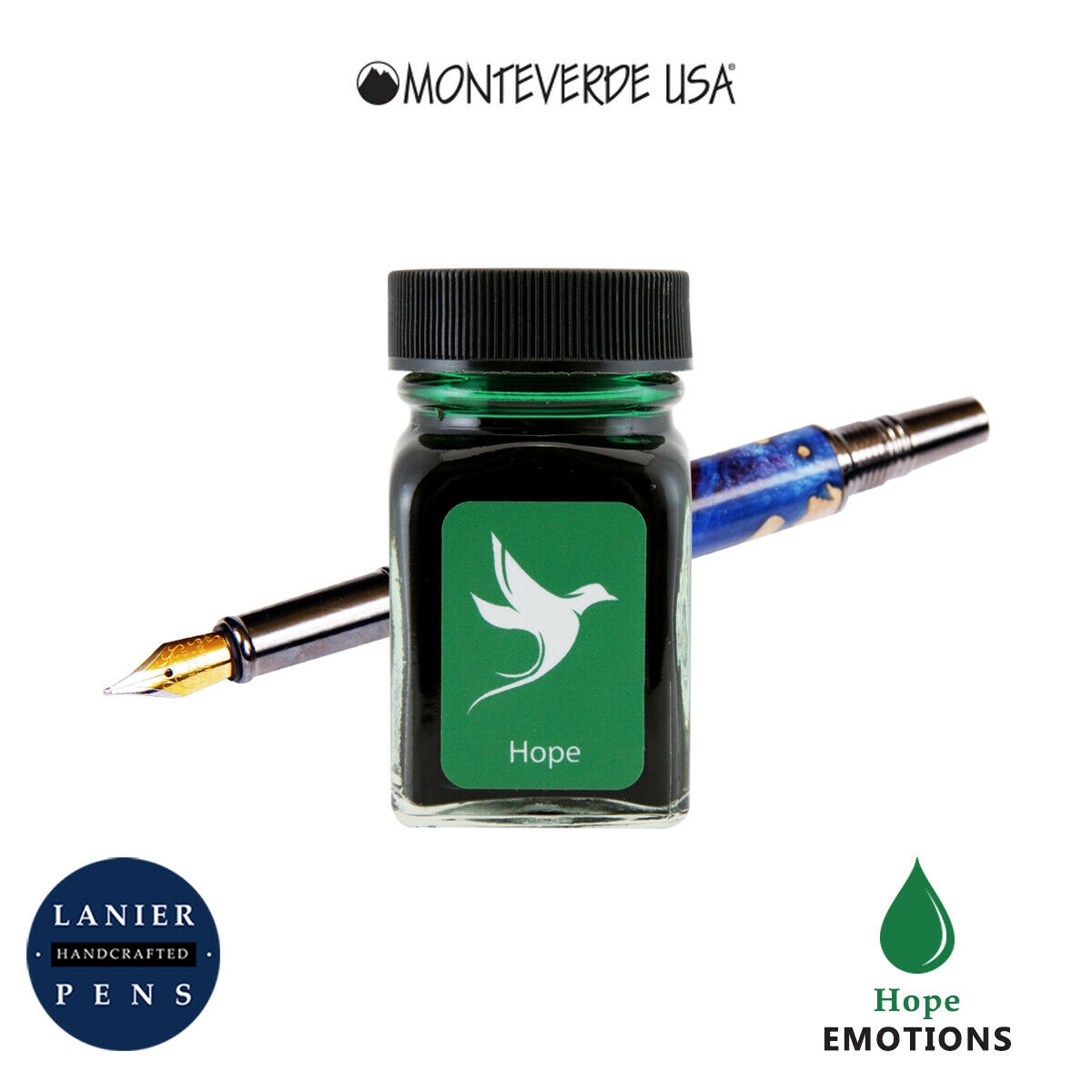 Monteverde G309HG 30 ml Emotions Fountain Pen Ink Bottle- Hope Green