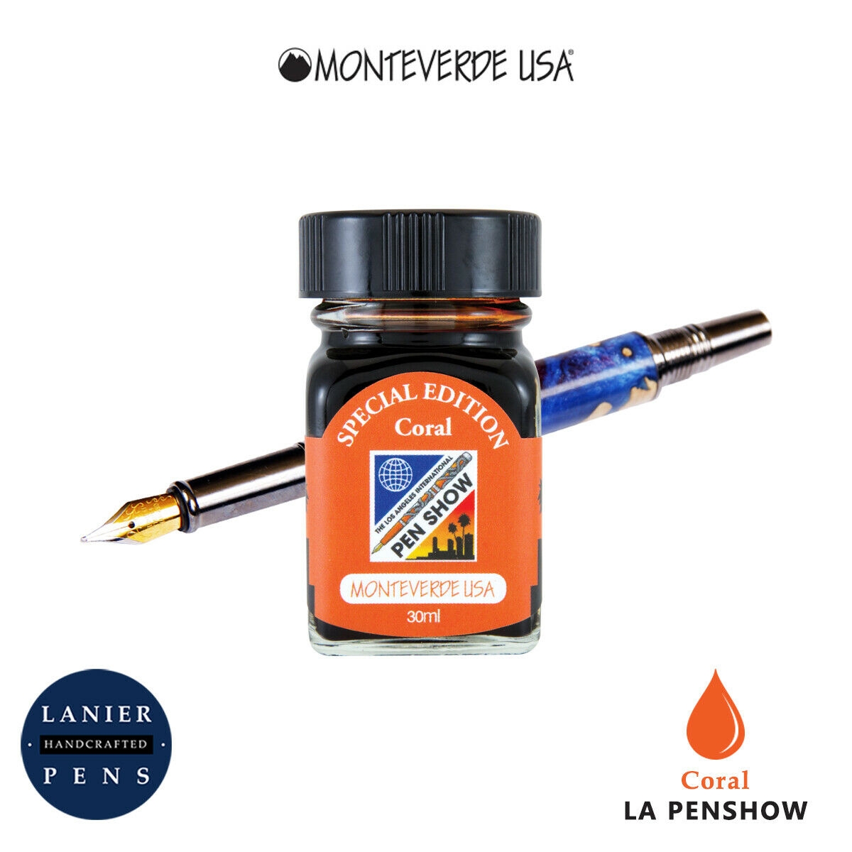 Monteverde G309LA 30 ml Fountain Pen Ink Bottle LA Pen Show 2019 Coral