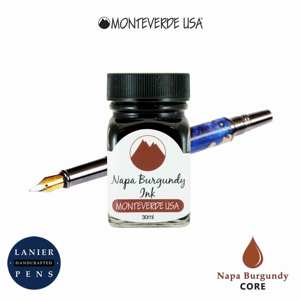 Monteverde G309NB 30 ml Core Fountain Pen Ink Bottle- Napa Burgundy