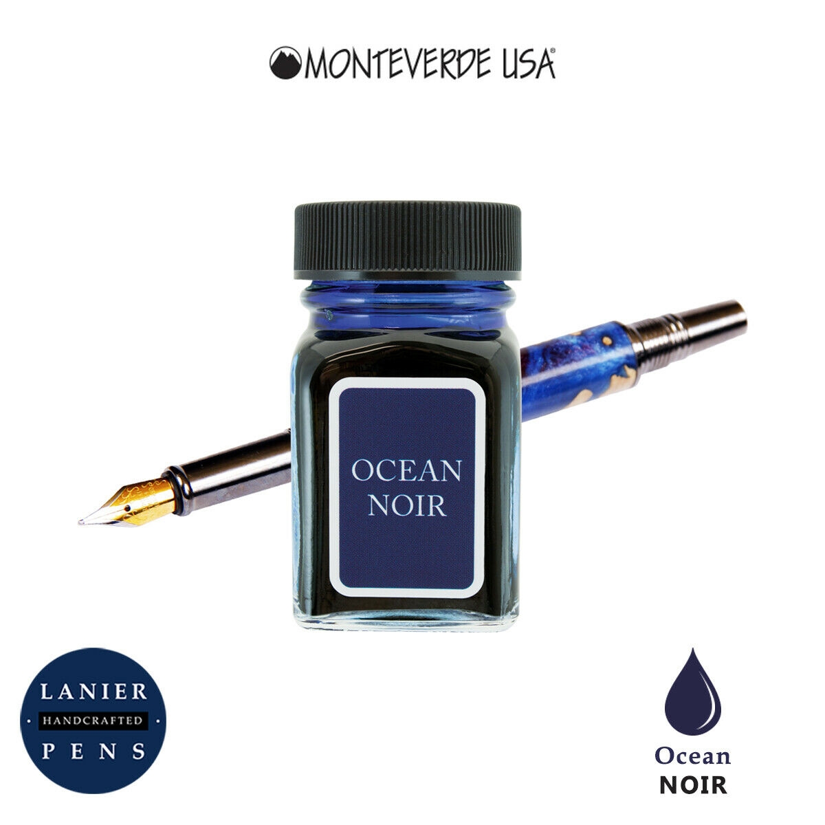 Monteverde G309ON 30 ml Noir Fountain Pen Ink Bottle- Ocean Noir