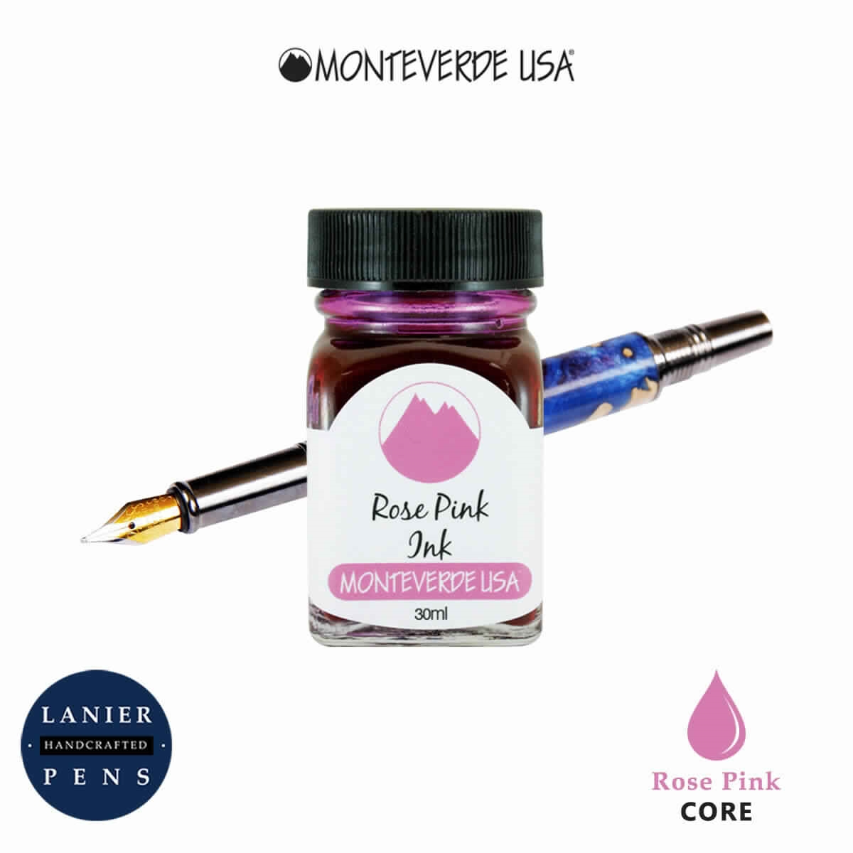Monteverde G309RP 30 ml Core Fountain Pen Ink Bottle- Rose Pink
