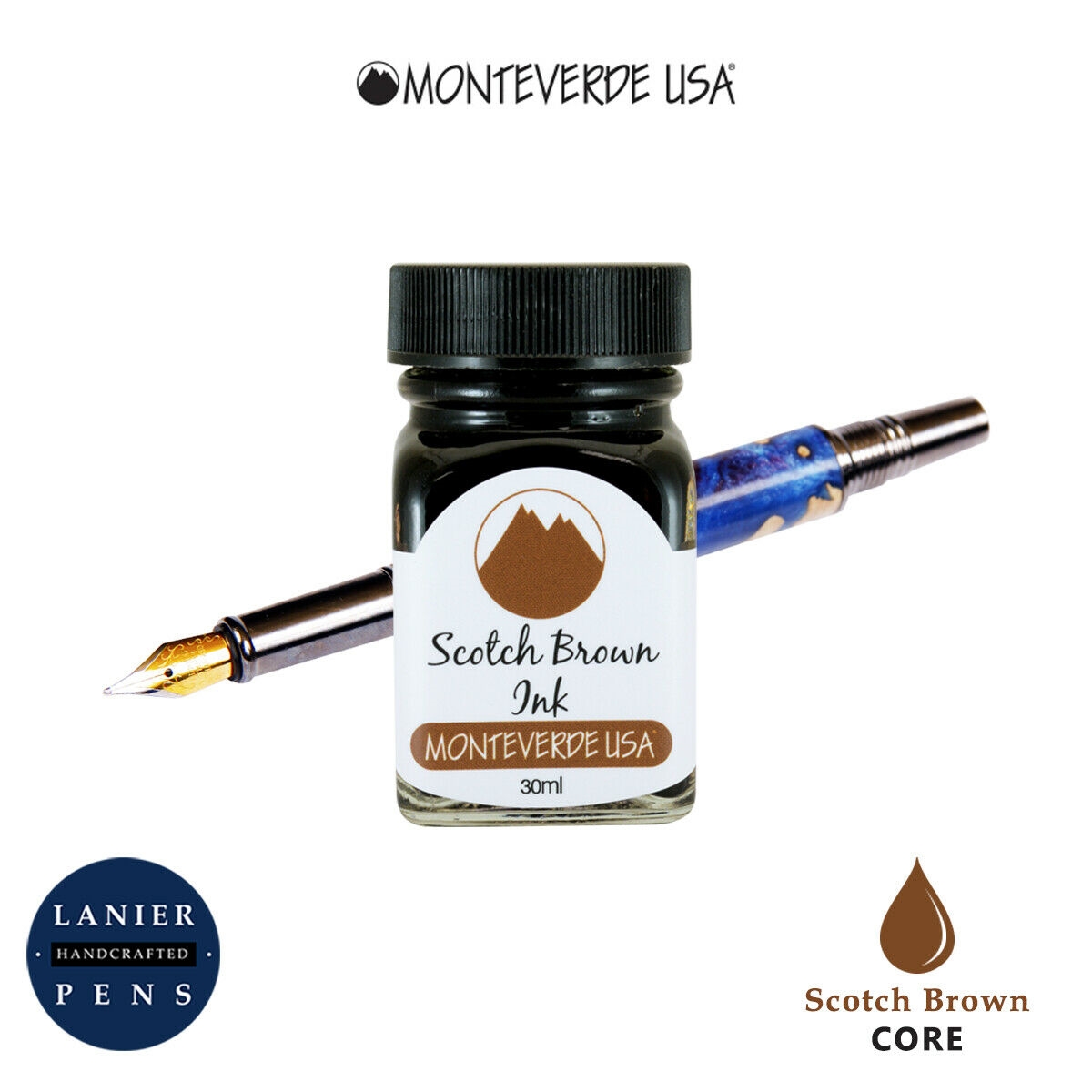 Monteverde G309SB 30 ml Core Fountain Pen Ink Bottle- Scotch Brown