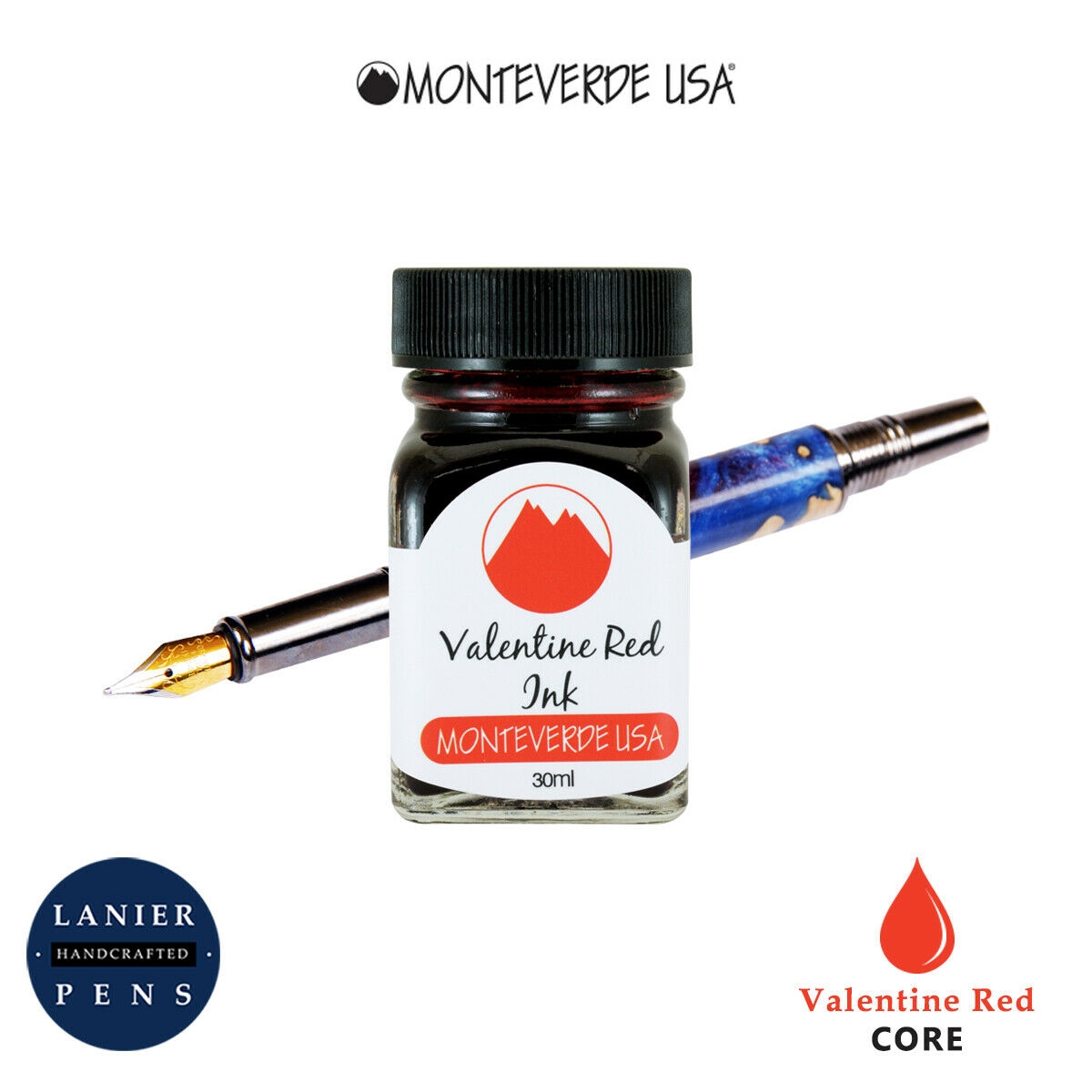 Monteverde G309VR 30 ml Core Fountain Pen Ink Bottle- Valentine Red