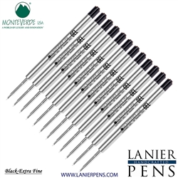 12 Pack - Monteverde Capless Ceramic Gel P41 Ink Refill Compatible with most Parker Style Ballpoint Pens - Black (Extra Fine 0.5mm) - Lanier Pens