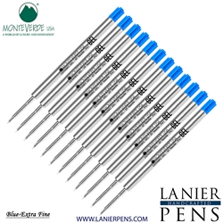 12 Pack - Monteverde Capless Ceramic Gel P41 Ink Refill Compatible with most Parker Style Ballpoint Pens - Blue (Extra Fine 0.5mm) - Lanier Pens