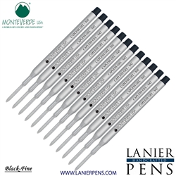 12 Pack - Monteverde Capless S42 Gel Ink Refill Compatible with most Sheaffer Style Ballpoint Pens - Black (Fine Tip 0.6mm) - Lanier Pens
