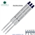 3 Pack - Monteverde Soft Roll Ballpoint W13 Paste Ink Refill Compatible with most Waterman Style Ballpoint Pens - BlueBlack (Medium Tip 0.7mm) - Lanier Pens