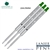 3 Pack - Monteverde Soft Roll Ballpoint W13 Paste Ink Refill Compatible with most Waterman Style Ballpoint Pens - Green (Medium Tip 0.7mm) - Lanier Pens