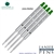 4 Pack - Monteverde Soft Roll Ballpoint W13 Paste Ink Refill Compatible with most Waterman Style Ballpoint Pens - Green (Medium Tip 0.7mm) - Lanier Pens