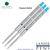 3 Pack - Monteverde Soft Roll Ballpoint W13 Paste Ink Refill Compatible with most Waterman Style Ballpoint Pens - Turquoise (Medium Tip 0.7mm) - Lanier Pens