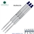 3 Pack - Monteverde Capless Ballpoint W42 Gel Ink Refill Compatible with most Waterman Style Ballpoint Pens - BlueBlack (Fine Tip 0.6mm) - Lanier Pens