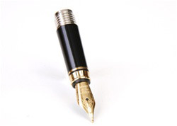 Black & Gold Metal Classic Fountain Pen Nib - Medium Tip