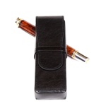 Leather Pen Box – Black Double