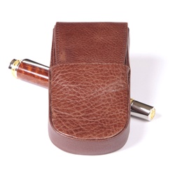 Leather Pen Box Round – Brown Triple