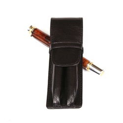 Leather Pen Holder – Black Double