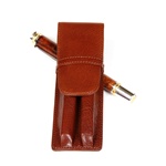 Leather Pen Holder – Brown Double