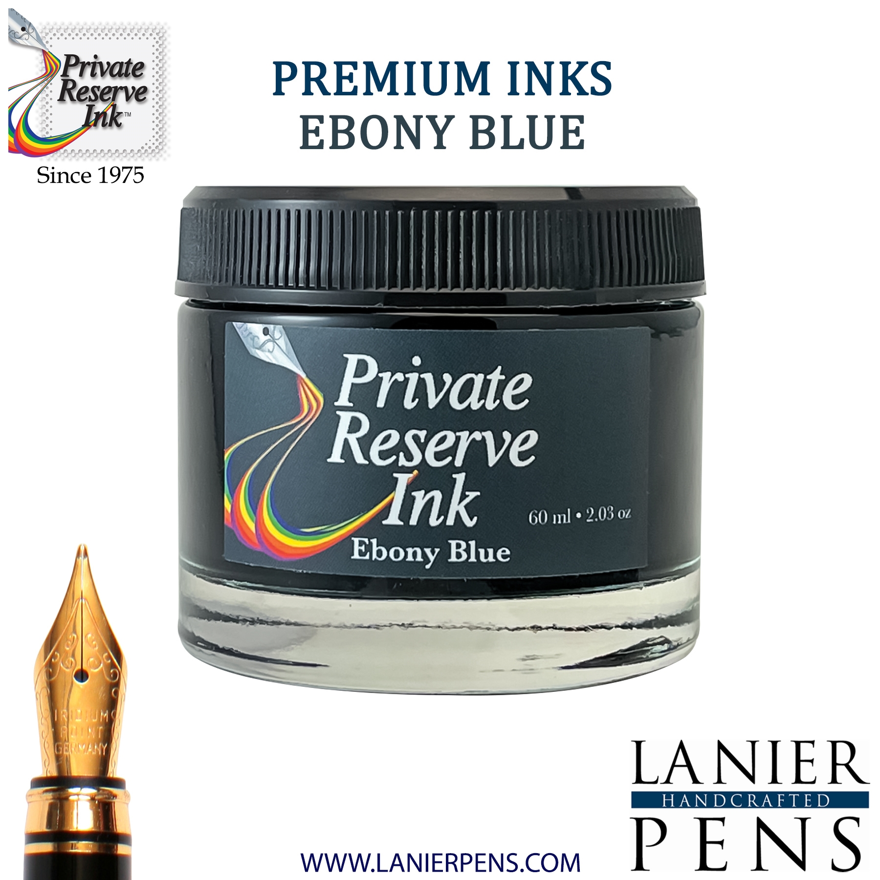 Private Reserve Ink Bottle 60ml - Ebony Blue (PR17016)