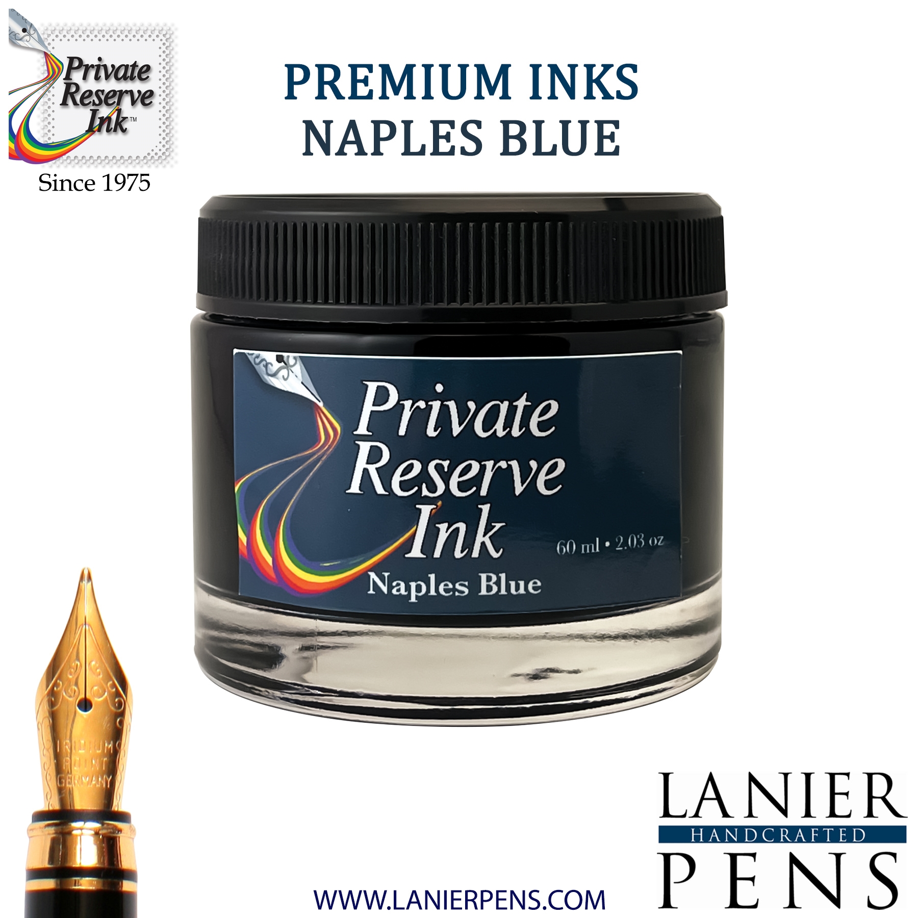 Private Reserve Ink Bottle 60ml - Naples Blue (PR17025)
