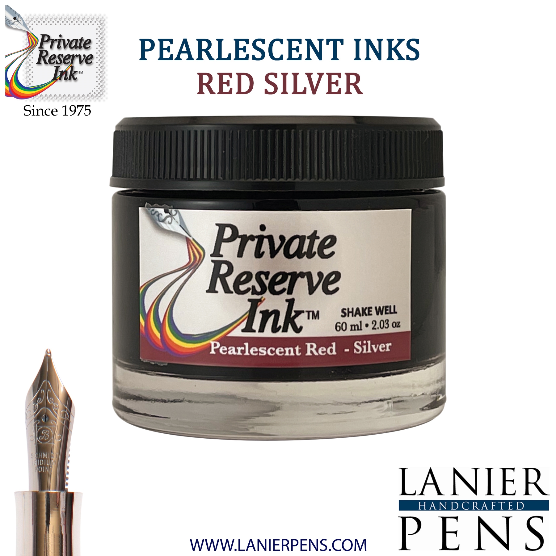 Private Reserve Ink Bottle 60ml - Pearlescent Red-Silver (PR17047)