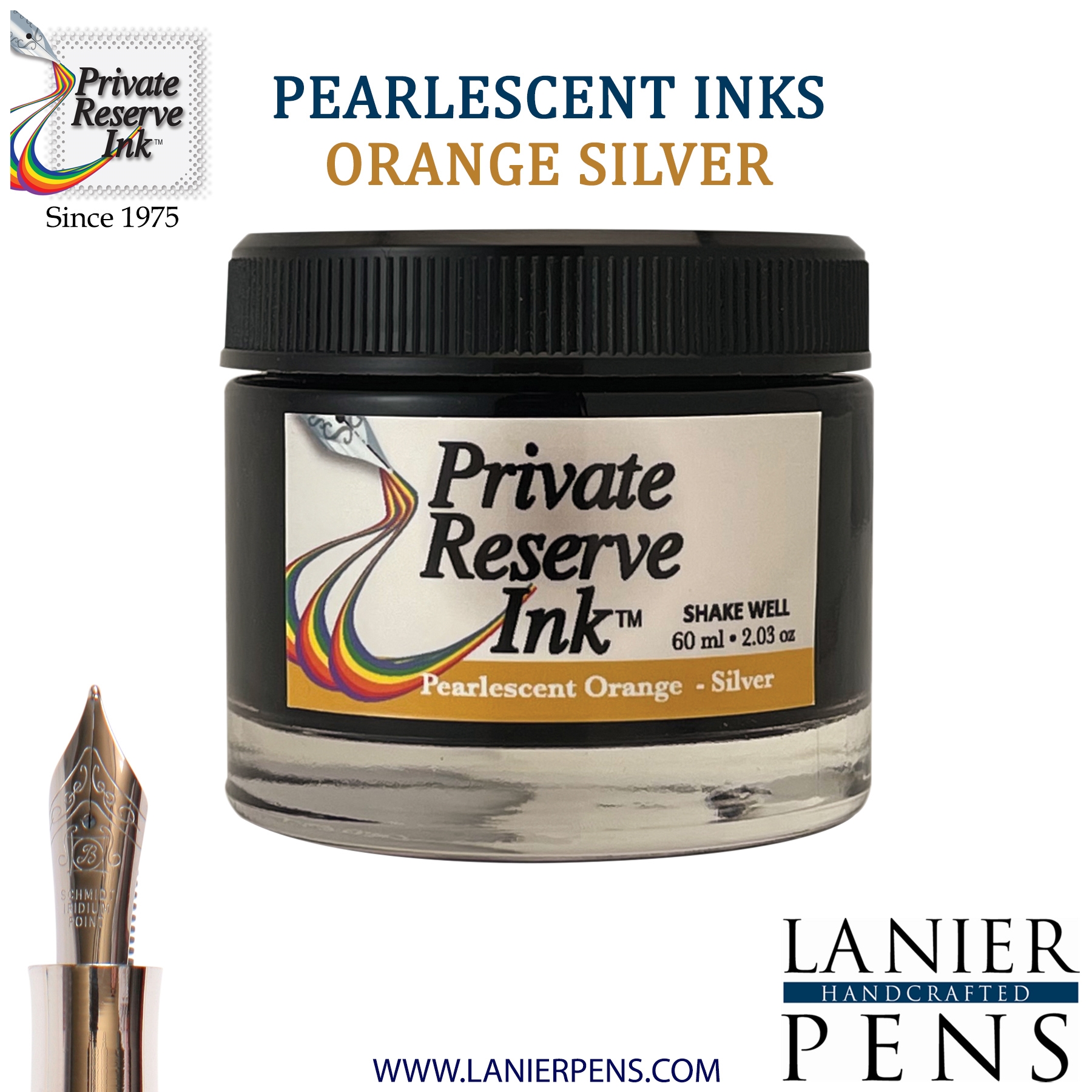 Private Reserve Ink Bottle 60ml - Pearlescent Orange-Silver (PR17048)