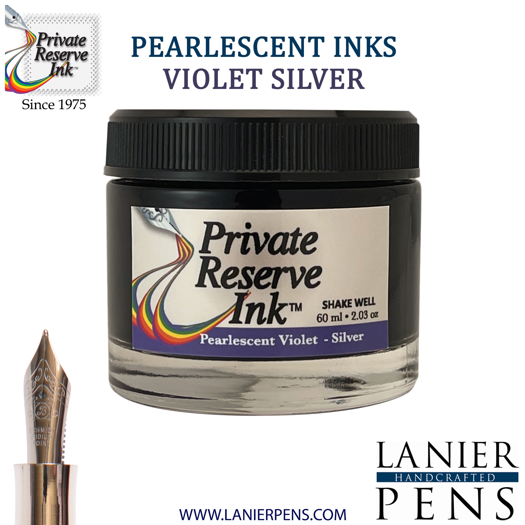 Private Reserve Ink Bottle 60ml - Pearlescent Violet-Silver (PR17050)