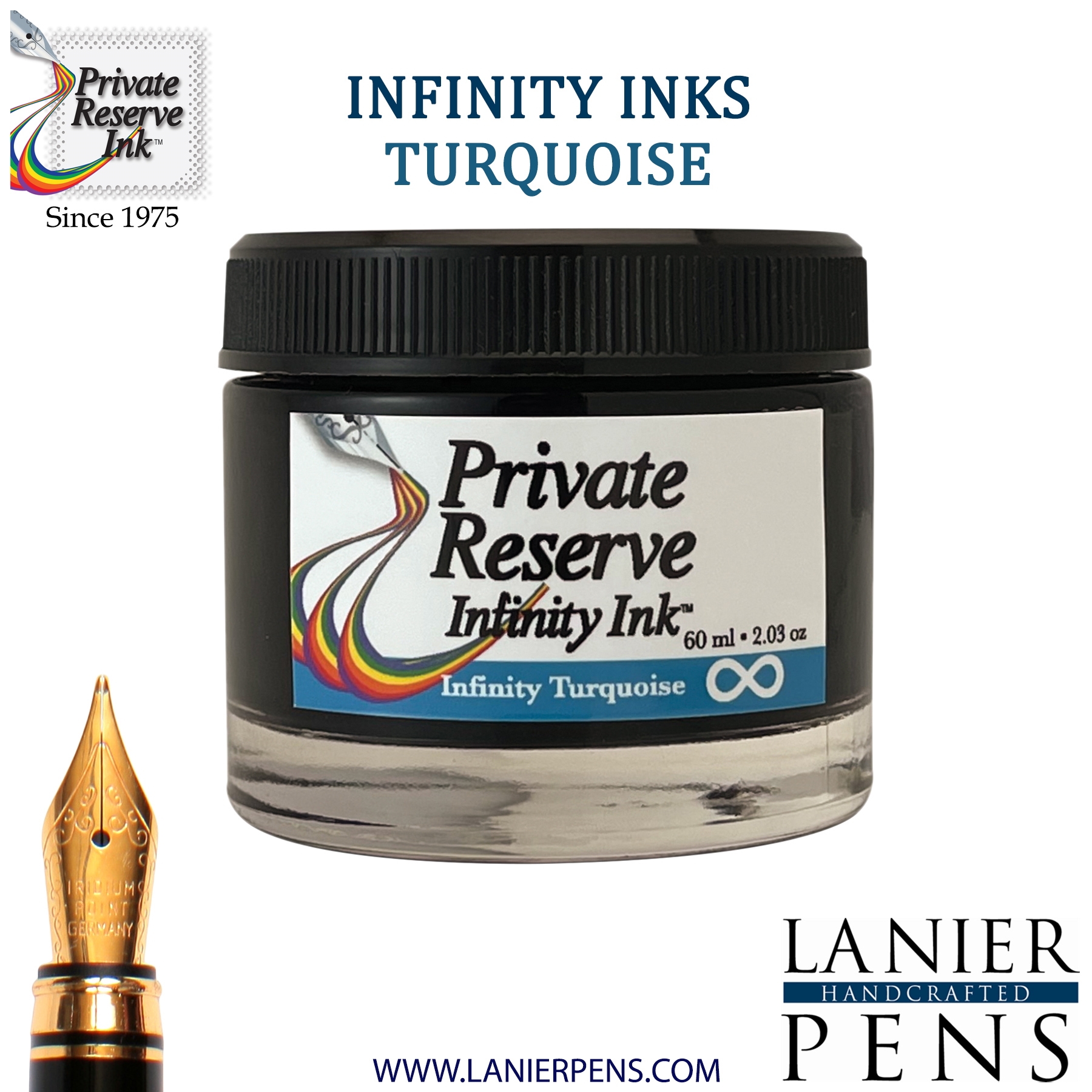 Private Reserve Ink Bottle 60ml - Infinity Turquoise (with E.C.O. formula), PR17055