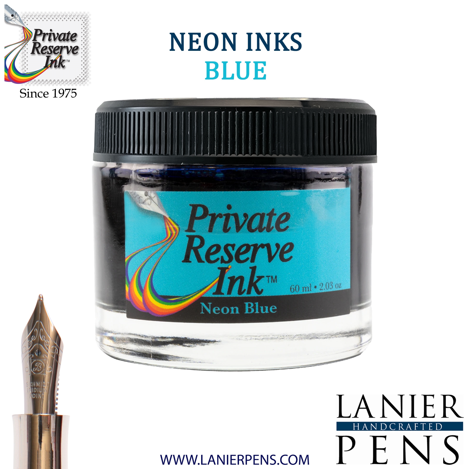 Private Reserve Ink Bottle 60ml - Neon Blue (PR17058)