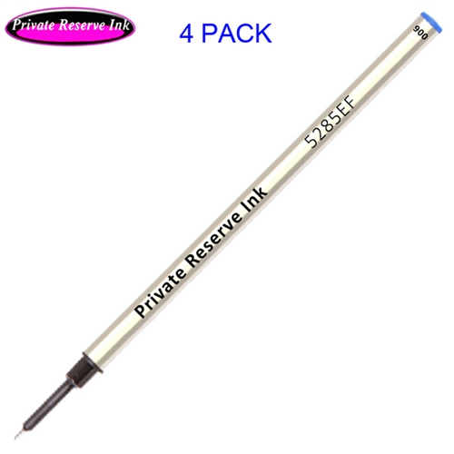 4 Pack - Private Reserve Ink Schmidt 5285 Extra Fine Rollerball Metal Refill - Blue Ink